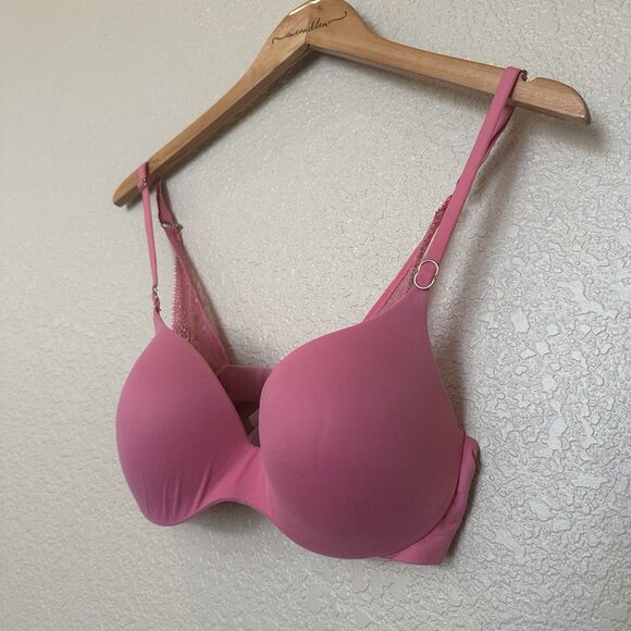 Incredible By Victorias Secret Bra Pink Perfect Shape 34c Lace Straps Wired - Picture 2 of 7